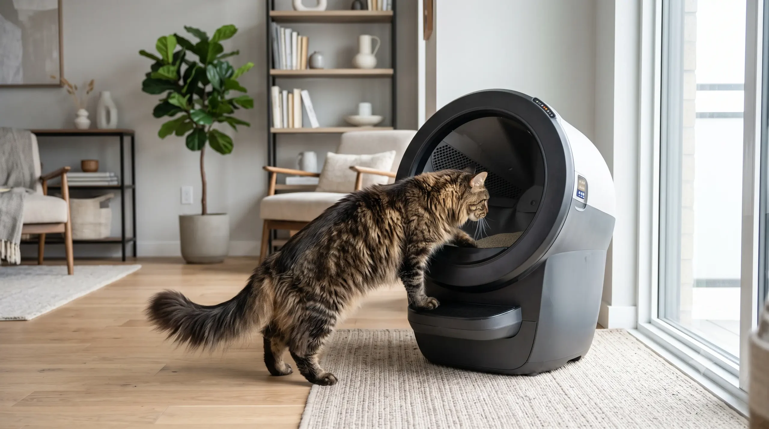 Arenero automático XXL para gatos grandes
