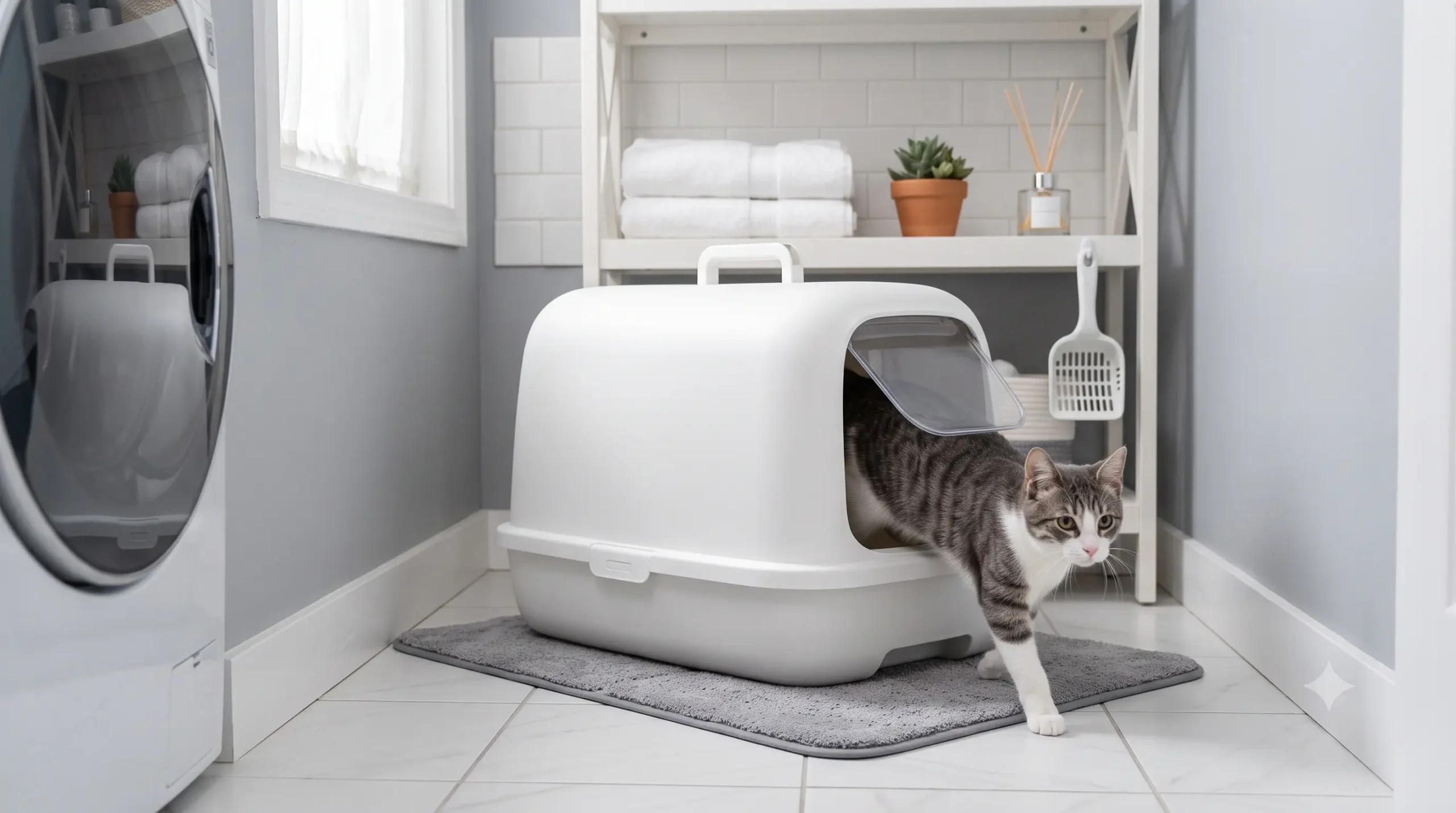 Arenero cerrado para gatos con buen control del olor