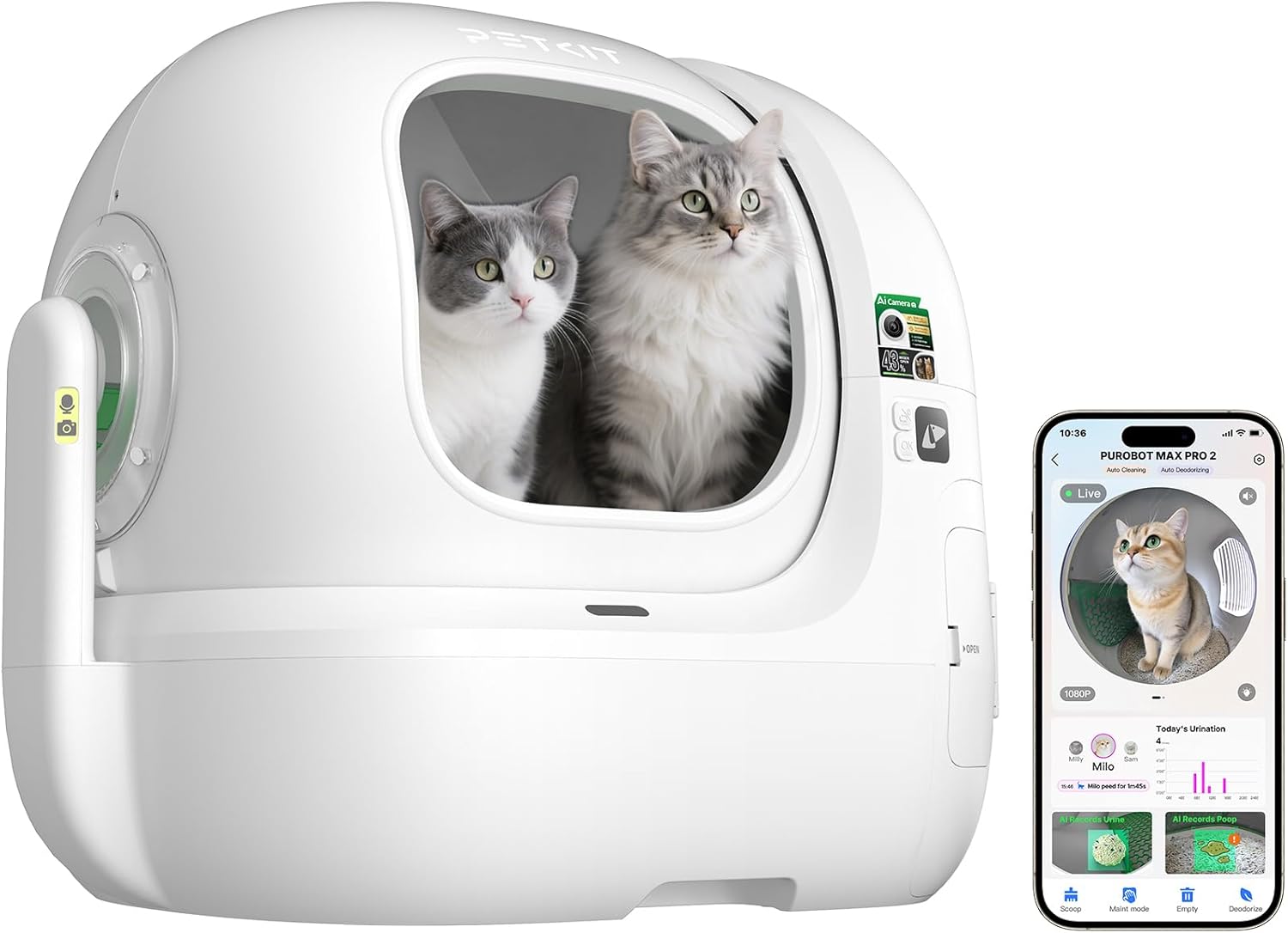 PETKIT PUROBOT MAX Pro 2 con cámara IA